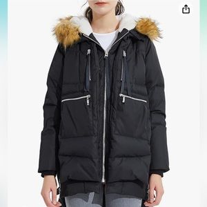 Orolay black jacket with fur hood